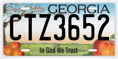GA license plate CTZ3652