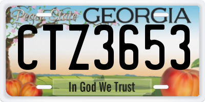 GA license plate CTZ3653
