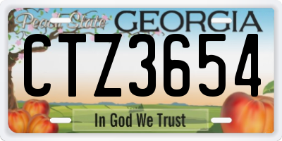 GA license plate CTZ3654