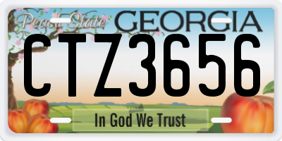 GA license plate CTZ3656