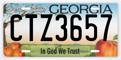 GA license plate CTZ3657