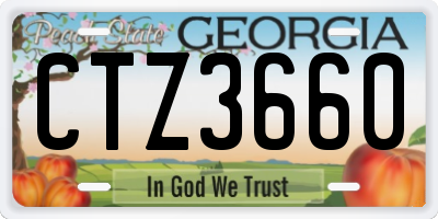 GA license plate CTZ3660