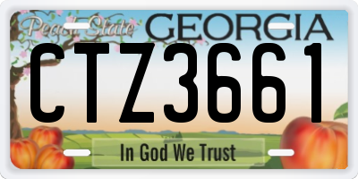 GA license plate CTZ3661