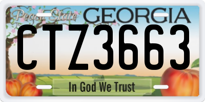 GA license plate CTZ3663