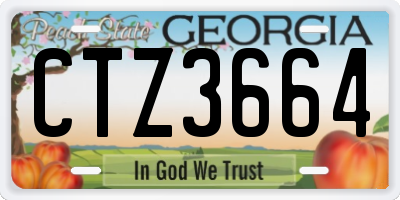 GA license plate CTZ3664