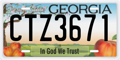 GA license plate CTZ3671