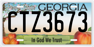 GA license plate CTZ3673