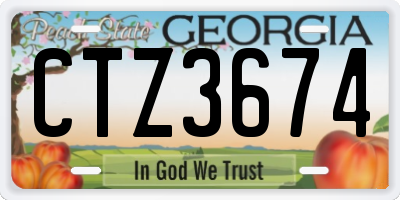GA license plate CTZ3674