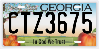 GA license plate CTZ3675