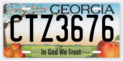 GA license plate CTZ3676