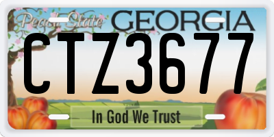 GA license plate CTZ3677