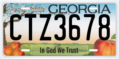 GA license plate CTZ3678