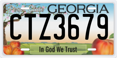 GA license plate CTZ3679