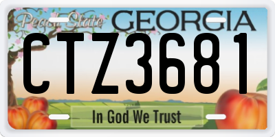 GA license plate CTZ3681