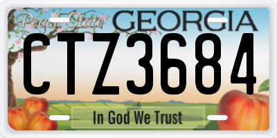 GA license plate CTZ3684