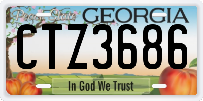 GA license plate CTZ3686