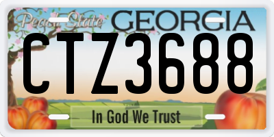 GA license plate CTZ3688