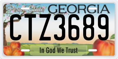 GA license plate CTZ3689