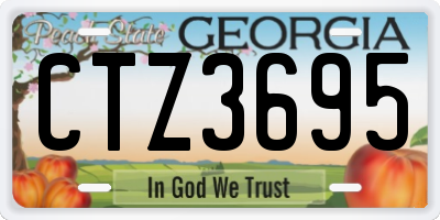 GA license plate CTZ3695