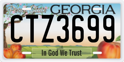 GA license plate CTZ3699