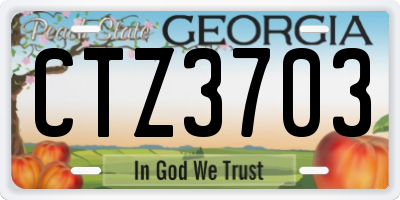 GA license plate CTZ3703