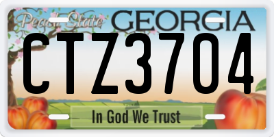 GA license plate CTZ3704