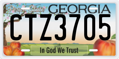 GA license plate CTZ3705