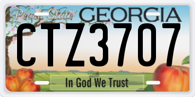 GA license plate CTZ3707