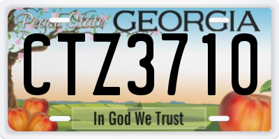 GA license plate CTZ3710