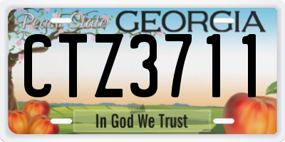 GA license plate CTZ3711