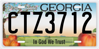 GA license plate CTZ3712