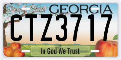 GA license plate CTZ3717