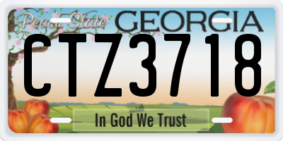 GA license plate CTZ3718