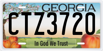 GA license plate CTZ3720