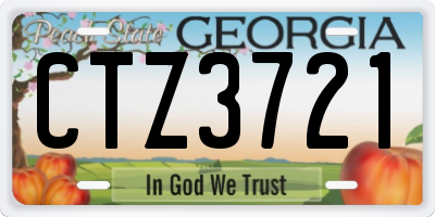 GA license plate CTZ3721
