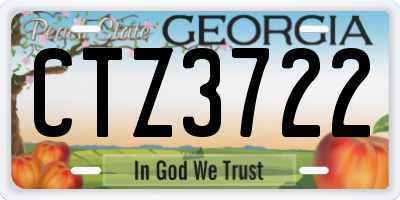 GA license plate CTZ3722