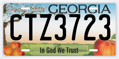 GA license plate CTZ3723