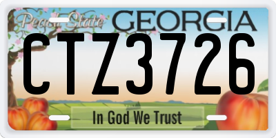 GA license plate CTZ3726