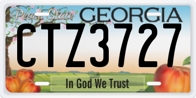 GA license plate CTZ3727