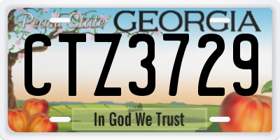 GA license plate CTZ3729