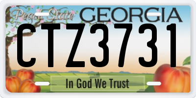 GA license plate CTZ3731