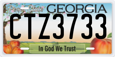 GA license plate CTZ3733