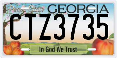 GA license plate CTZ3735