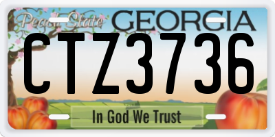 GA license plate CTZ3736