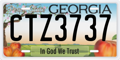 GA license plate CTZ3737