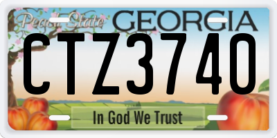 GA license plate CTZ3740
