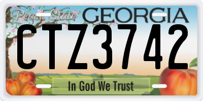 GA license plate CTZ3742