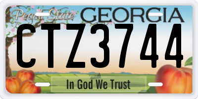 GA license plate CTZ3744