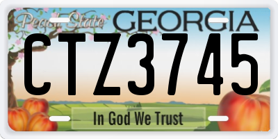 GA license plate CTZ3745