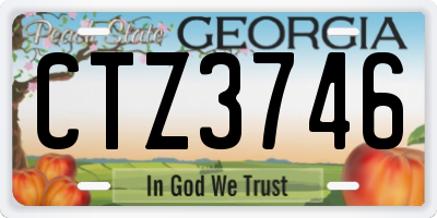 GA license plate CTZ3746